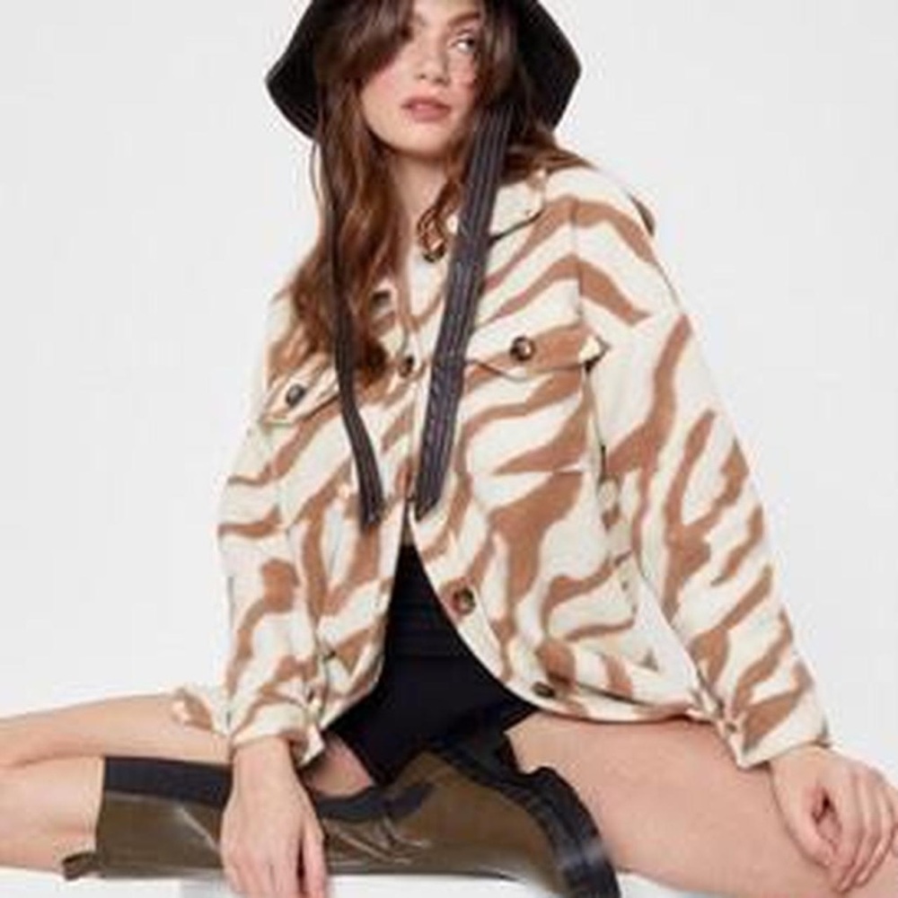 Nasty Gal Zebra print shacket